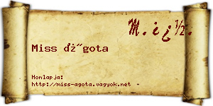 Miss Ágota névjegykártya